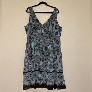 Lane Bryant Brown/Light Blue Dress Size 24